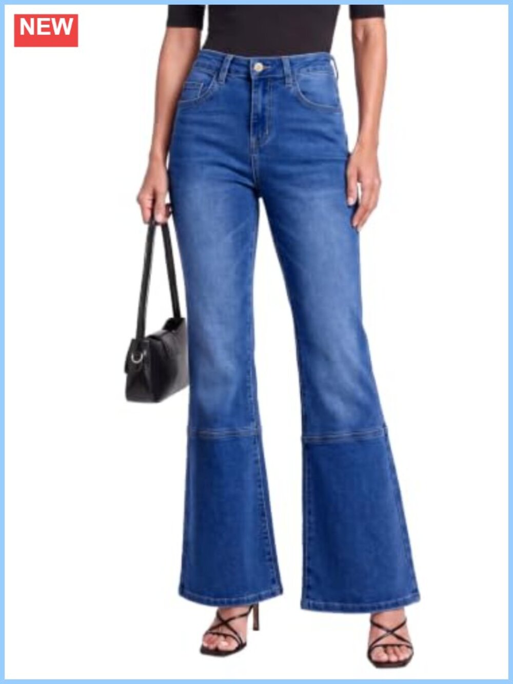 Sidefeel High Waisted Bootcut Jeans Stretchy Flared Denim Pants
